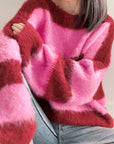 Pullover, Streifen, Flauschi, 6 Farben