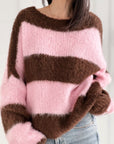 Pullover, Streifen, Flauschi, 6 Farben