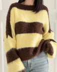 Pullover, Streifen, Flauschi, 6 Farben