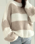 Pullover, Streifen, Flauschi, 6 Farben