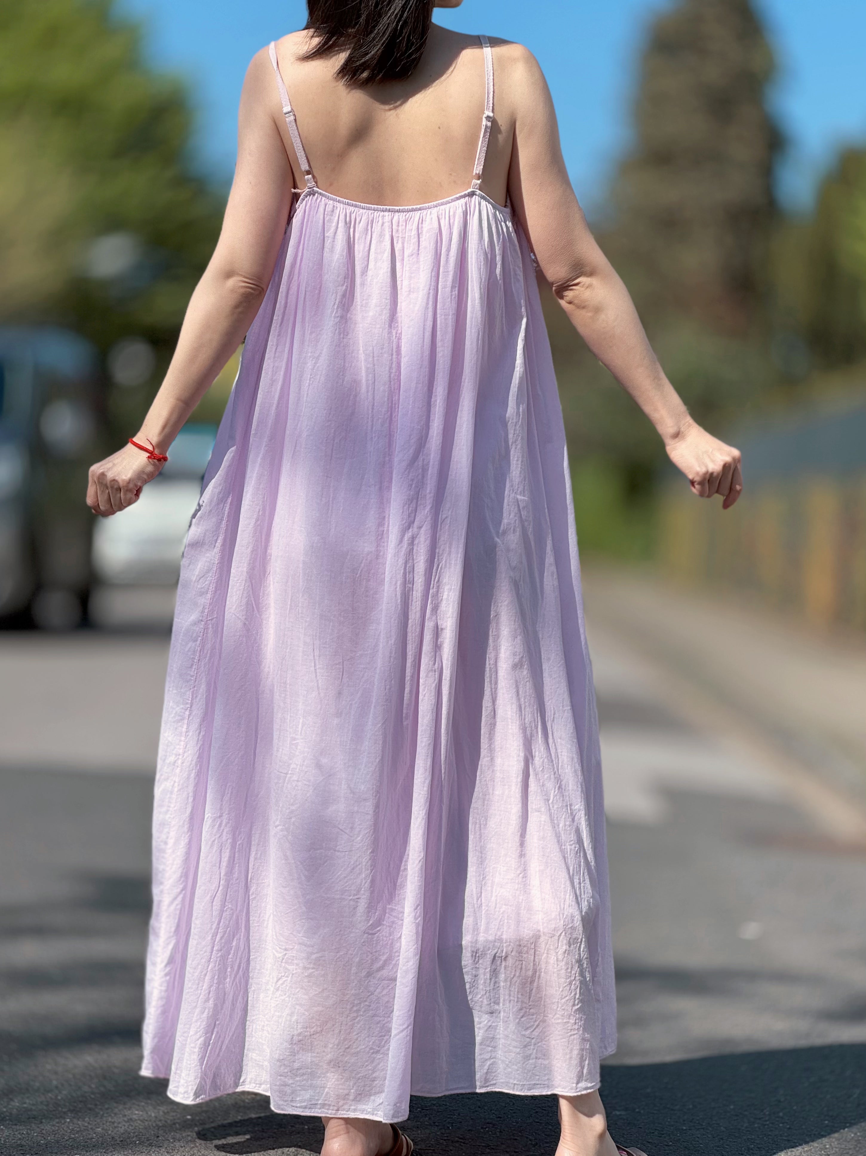 Sommerkleid, Baumwolle, mit Futter, 3 Farben