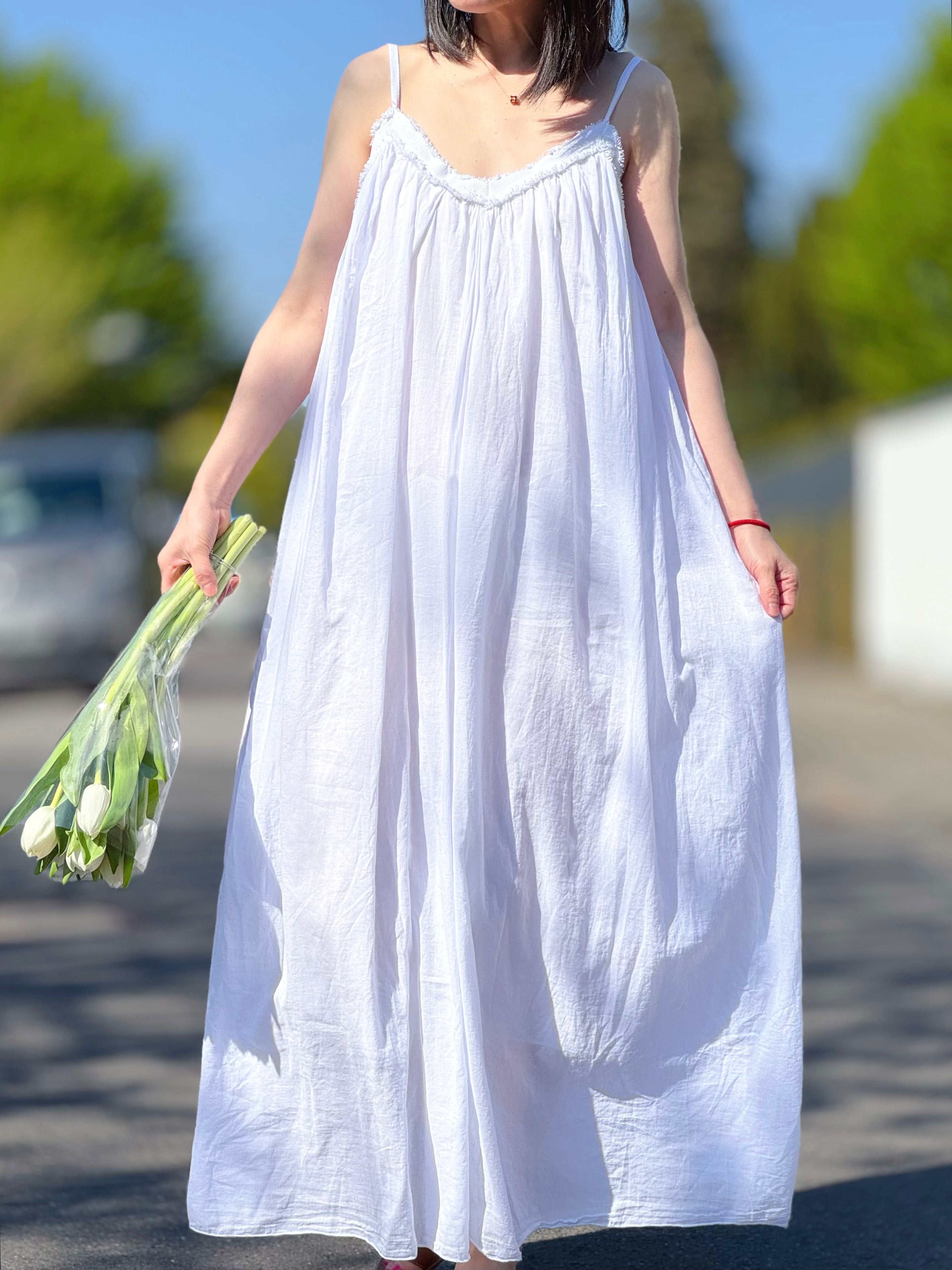 Sommerkleid, Baumwolle, mit Futter, 3 Farben