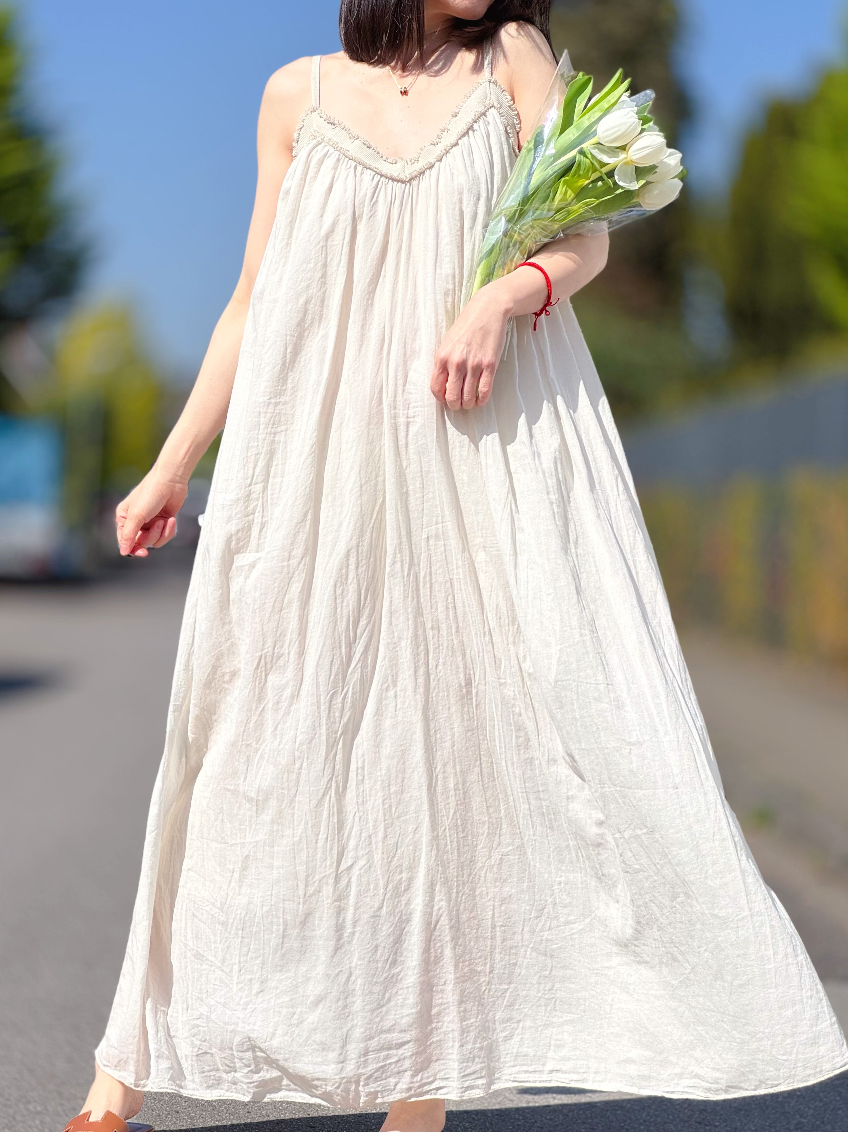 Sommerkleid, Baumwolle, mit Futter, 3 Farben