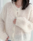 Cardigan, Mohair, Kristallknöpfe, 4 Farben