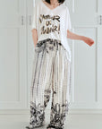 Hose, Wide-Leg, Palmen