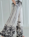 Hose, Wide-Leg, Palmen