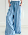 Hose, Streifen, Wide-Leg, Tencell, Jeans II