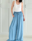 Hose, Streifen, Wide-Leg, Tencell, Jeans II