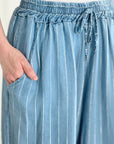 Hose, Streifen, Wide-Leg, Tencell, Jeans II