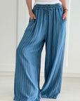 Hose, Streifen, Wide-Leg, Tencell, Jeans I