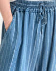 Hose, Streifen, Wide-Leg, Tencell, Jeans I