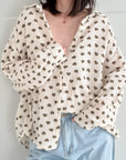 Musselin Bluse, Herzen, 5 Farben
