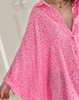 Musselin Bluse, Batwing, Oversize, Herzen-Leo