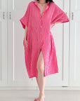 Musselin Blusenkleid, Streifen II, 2 Farben
