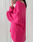 Pullover, V-Ausschnitt, Pink