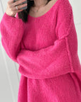 Pullover, V-Ausschnitt, Pink