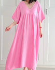 Musselin Kleid, Kurzarm, Classic, 9 Farben