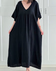 Musselin Kleid, Kurzarm, Classic, 9 Farben