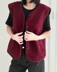Teddyweste, Unifarbe, Bordeaux