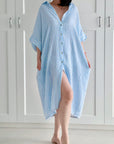 Musselin Blusenkleid, Streifen, 4 Farben