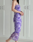 Schulterfreies Kleid, Lila