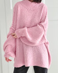 Pullover, flauschi, Stehkragen, Babyrosa
