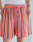Musselin Shorts, bunte Streifen, 3 Farben