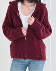 Bouclé Jacke, mit Kapuze, 4 Farben