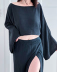 Musselin Cropped Bluse, 4 Farben