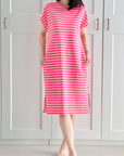 Sweatkleid, Streifen, 4 Farben