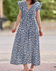 Musselin Kleid, Rückenausschnitt. ärmellos, Blau-Leo, 3 Farben