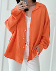 Musselin Bluse, regular, Orange