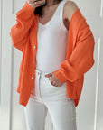 Musselin Bluse, regular, Orange