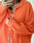 Musselin Bluse, regular, Orange