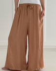 Wide-Leg Hose, Viskose, Camel