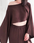 Musselin Cropped Bluse, 4 Farben
