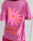 T-Shirt, Happy Vibes, 4 Farben