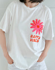 T-Shirt, Happy Vibes, 4 Farben