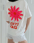 T-Shirt, Happy Vibes, 4 Farben
