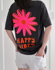 T-Shirt, Happy Vibes, 4 Farben