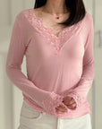 Longsleeve, Cashmere, Lace, 11 Farben