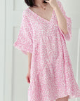 Leo Musselin Tunika, Oversize, Rosa