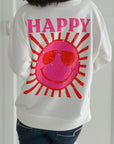 Sweatshirt, Happy, 4 Farben