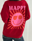 Sweatshirt, Happy, 4 Farben