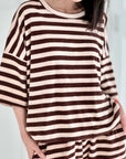 Frottee T-Shirt, breite Streifen, 3 Farben