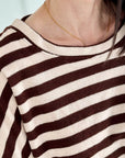 Frottee T-Shirt, breite Streifen, 3 Farben