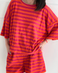 Frottee T-Shirt, breite Streifen, 3 Farben