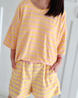 Frottee T-Shirt, breite Streifen, 3 Farben
