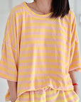 Frottee T-Shirt, breite Streifen, 3 Farben