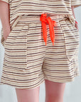 Frottee Shorts, Streifen, 4 Farben